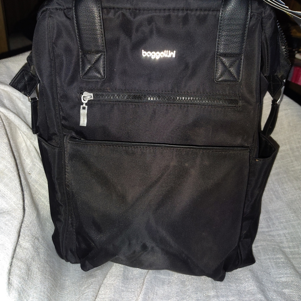 Baggallini Black Or PurpleSoho Backpack, Laptop, Carry On, Travel, Pockets, RFID